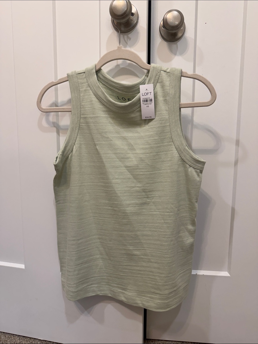 LOFT Pale Green Ribbed Tank Top